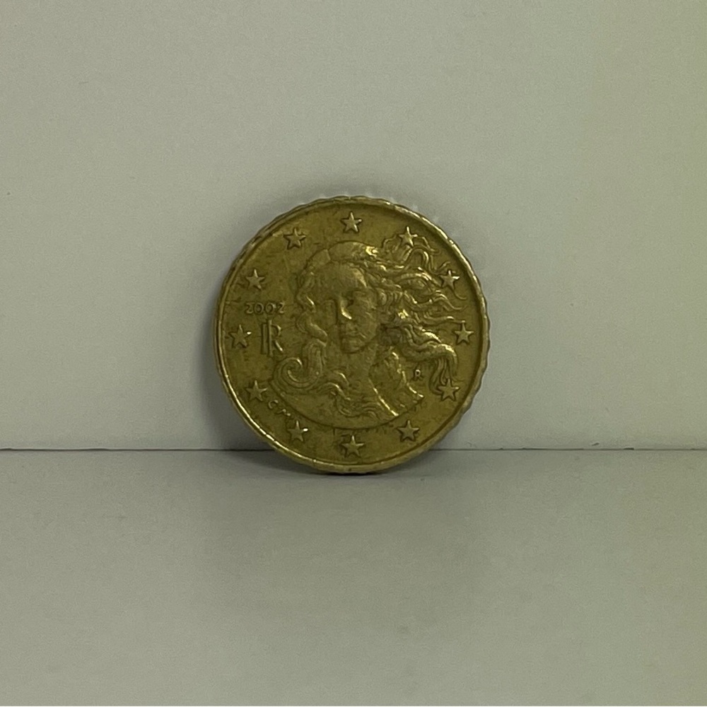 Gold Euro Coin with Star Design